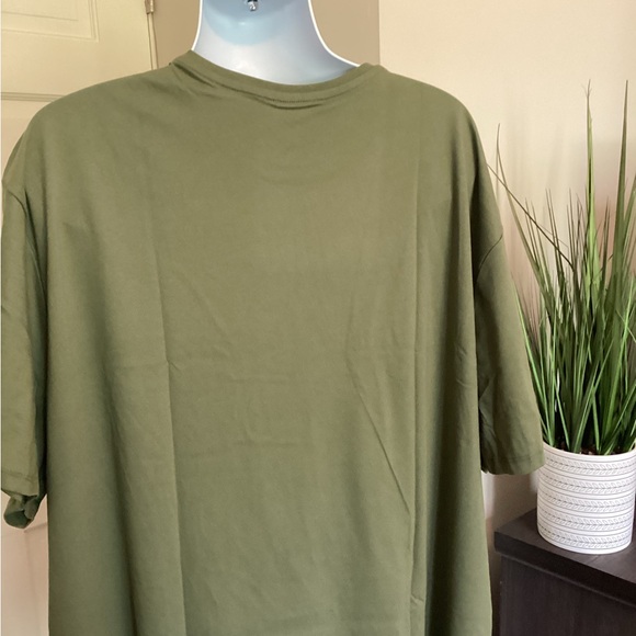 Big men’s crew neck T shirt, 5X, Orchid Leaf Green - Picture 2 of 4